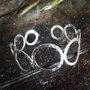 Bratara catusa din cerculete de argint 925 cu textura de ciocan