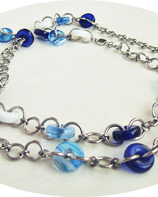 colier cu inele lampwork