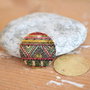 Pandantiv boho pictat motive etno, emailat multi2 20mm GPLAK 216