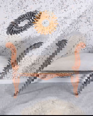 Banca din lemn masiv cu tapiterie grej