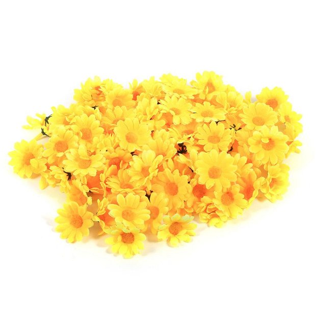 K0188 - (100buc) Flori decorative, margarete / floarea soarelui, material textil, aprox.38mm