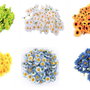 K0188 - (100buc) Flori decorative, margarete / floarea soarelui, material textil, aprox.38mm
