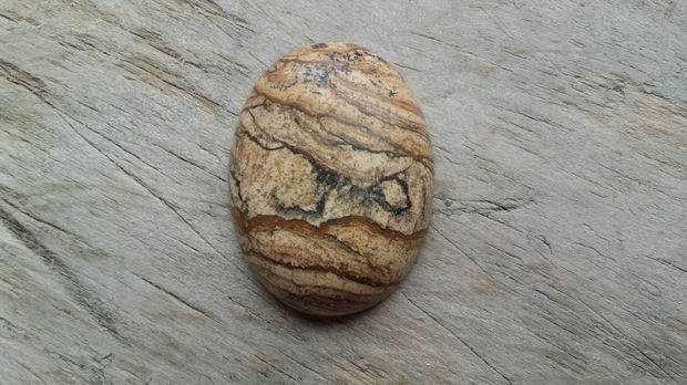 Cabochon picture jasper, 40x30 mm