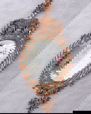 Oglinda decorativa din rasini speciale cu pietricele albastre