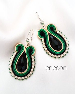 Cercei soutache verzi
