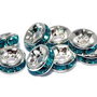 Distantiere cu strasuri, argintii, 6x3 mm