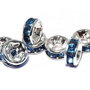 Distantiere cu strasuri, argintii, 6x3 mm