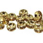 Distantiere cu strasuri, aurii, 6x3 mm