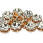 Distantiere cu strasuri, argintii, 7x3 mm