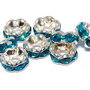 Distantiere cu strasuri, argintii, 6x3 mm