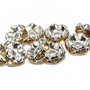 Distantiere cu strasuri, argintii, 6x3 mm