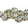 Distantiere cu strasuri, argintii, 6x3 mm