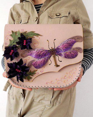 Geanta "Crossbody" handmade unicat- Purple Summer