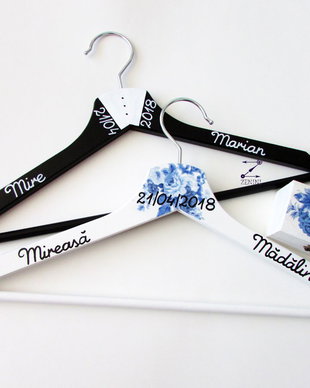 Set umerase miri si cutiuta verighete cu flori albastre, umerase miri trandafir, umerase miri albastru, umerase miri personalizate, cutie verighete cu nume