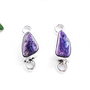 Set link-uri charoit natural in rama argintata  (2 buc)