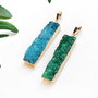 Pandant agat druzy - cu  margini electroplacate aur