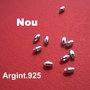 Margica  fatetata bob de orez din argint .925 aprox 5x3 mm