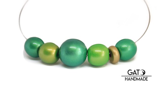 Colier Double Wear-Wear it 2 Ways! Colectia SUN/verde metalic, auriu