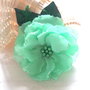 Brosa floare textila/Brosa verde jad