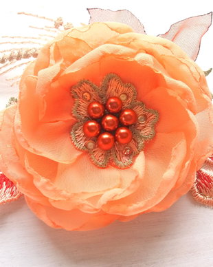Brosa floare textila/Brosa textila