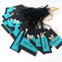 Price tags. Etichete cu mesajul Thank you. Etichete negre si turcoaz