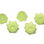 Margele din acril, frosted, floare, 10x6 mm, vernil