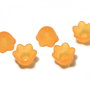 Margele din acril, frosted, floare, 10x6 mm, portocalii