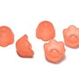 Margele din acril, frosted, floare, 10x6 mm, portocalii