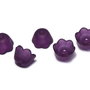 Margele din acril, frosted, floare, 10x6 mm, mov inchis