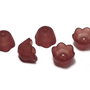 Margele din acril, frosted, floare, 10x6 mm, maro