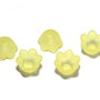 Margele din acril, frosted, floare, 10x6 mm, galbene