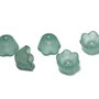 Margele din acril, frosted, floare, 10x6 mm, cyan