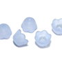 Margele din acril, frosted, floare, 10x6 mm, bleu