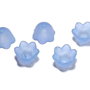 Margele din acril, frosted, floare, 10x6 mm, albastre