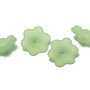 Margele din acril, frosted, floare, 11x4 mm, verzi