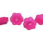 Margele din acril, frosted, floare, 11x4 mm, siclam