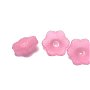 Margele din acril, frosted, floare, 11x4 mm, roz