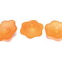 Margele din acril, frosted, floare, 11x4 mm, portocalii