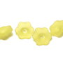 Margele din acril, frosted, floare, 11x4 mm, galbene