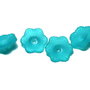 Margele din acril, frosted, floare, 11x4 mm, turcoaz