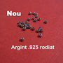 (10 bucati) Bile mici din argint rodiat aprox 2 mm