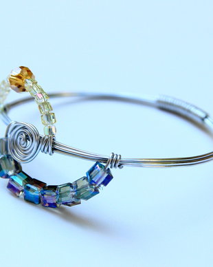 Bratara handmade din sarma de modelaj si cristale tip swarovski -Egyptian style 4