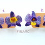 ''Orhidee violet''- cercei pe ureche