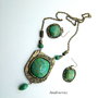 Green stones set bijuterii din lut polimeric