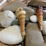 Cercei handmade din cochilie de melc de apa si sarma gilt - the golden snail