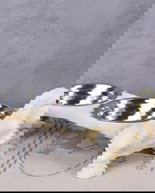 Bol nostalgic din metal pentru catei