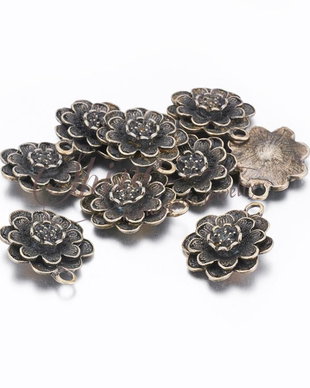 Pandantiv floare bronz, 23x7mm