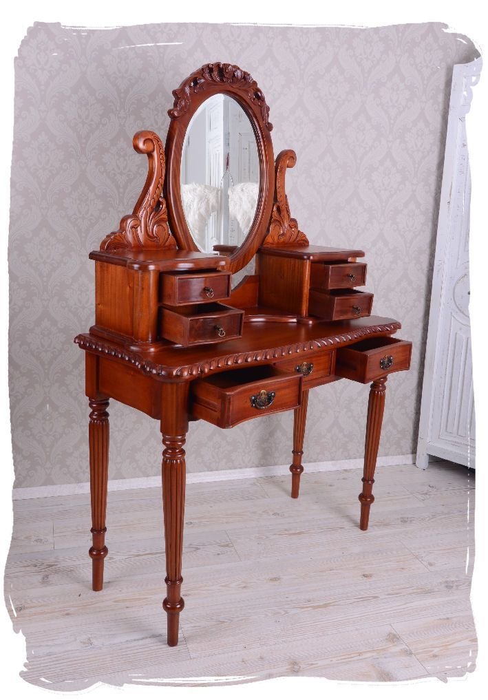 Masa toaleta din lemn mahon cu oglinda