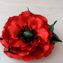 Brosa floare de mac/Accesoriu par/Flori textile