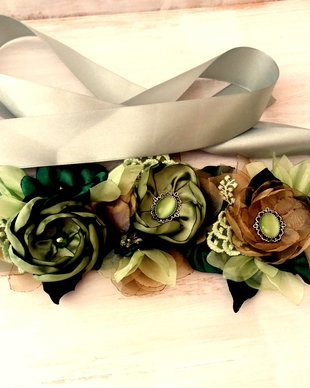 Brau/Cordon cu flori textile
